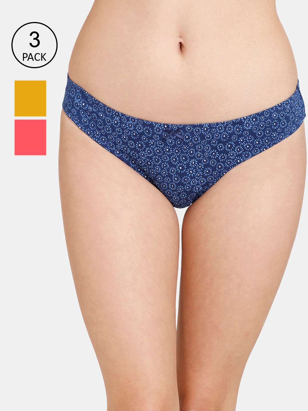 

Rosaline by Zivame Women Pack of 3 Assorted Cotton Bikini Briefs