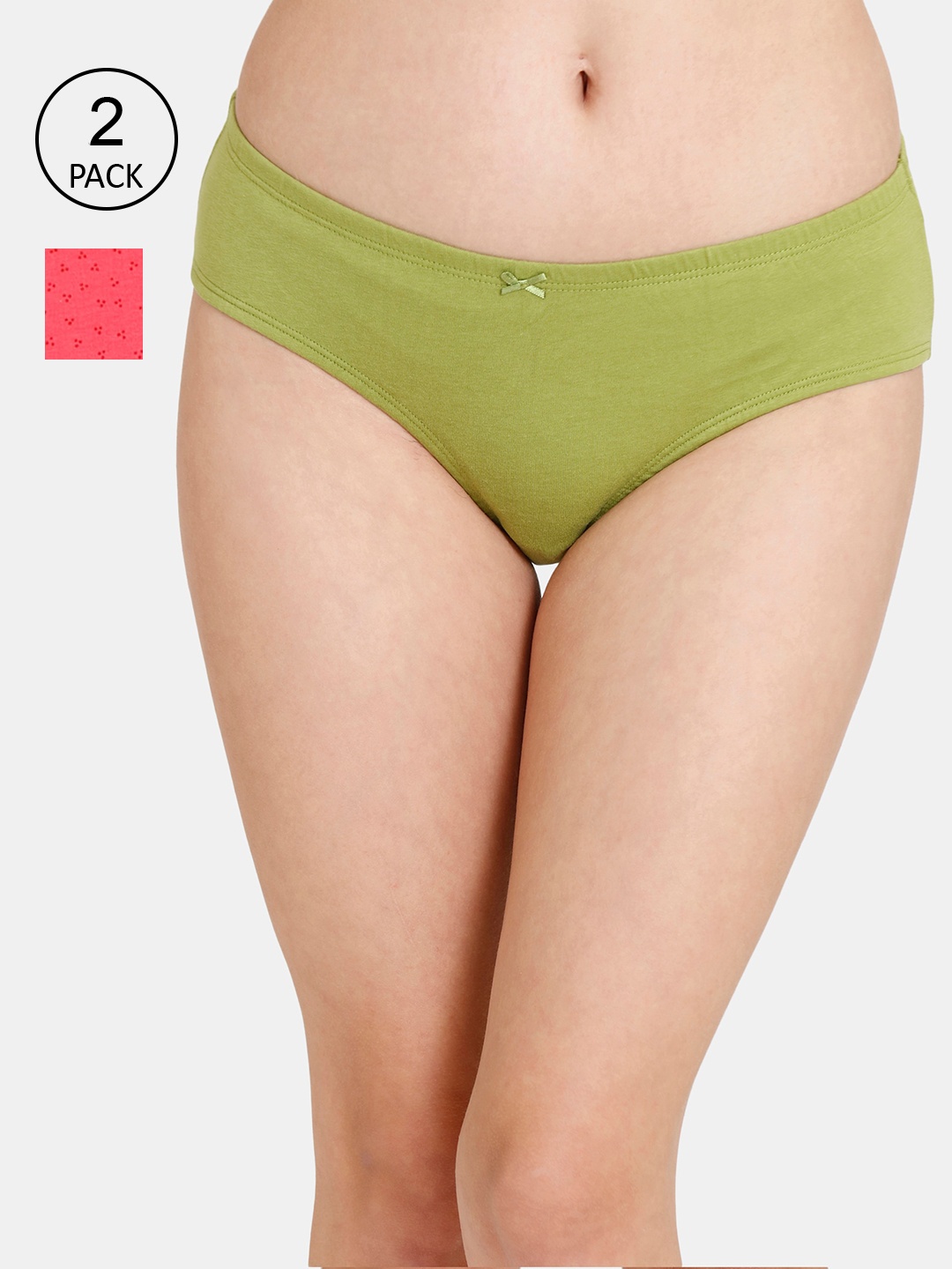 

Rosaline by Zivame Women Pack of 2 Assorted Hipster Briefs, Green