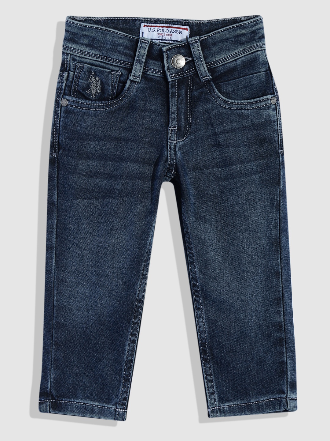 

U.S. Polo Assn. Kids Boys Blue Slim Fit Light Fade Stretchable Jeans