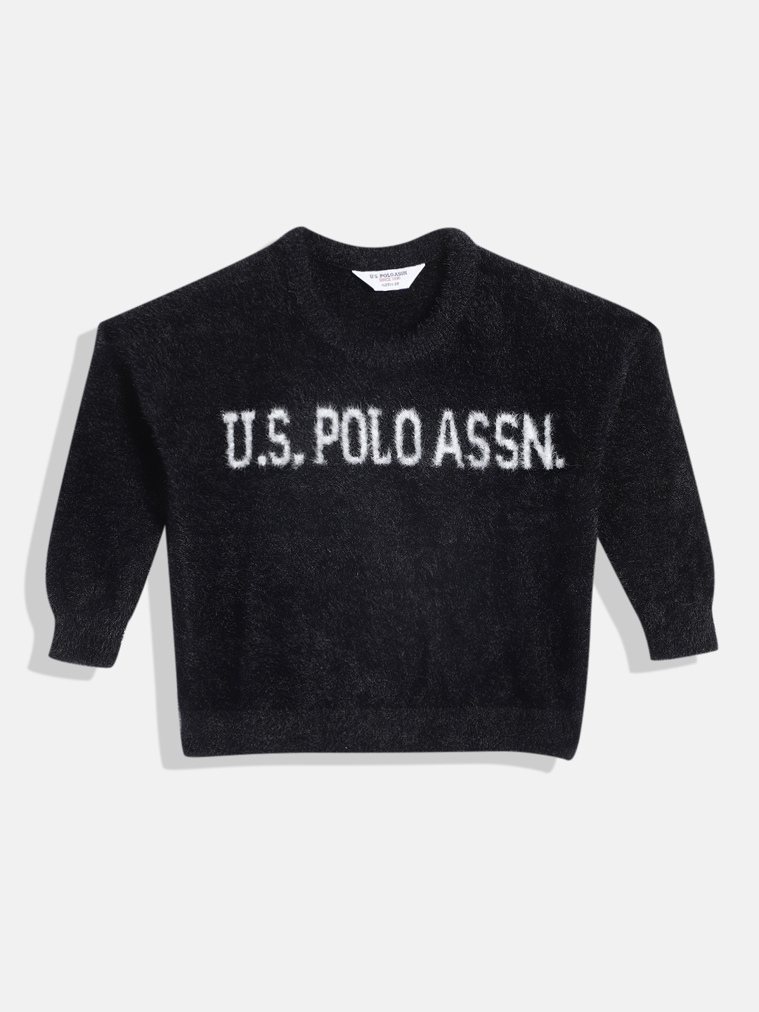 

U.S. Polo Assn. Kids Girls Black Printed Pullover