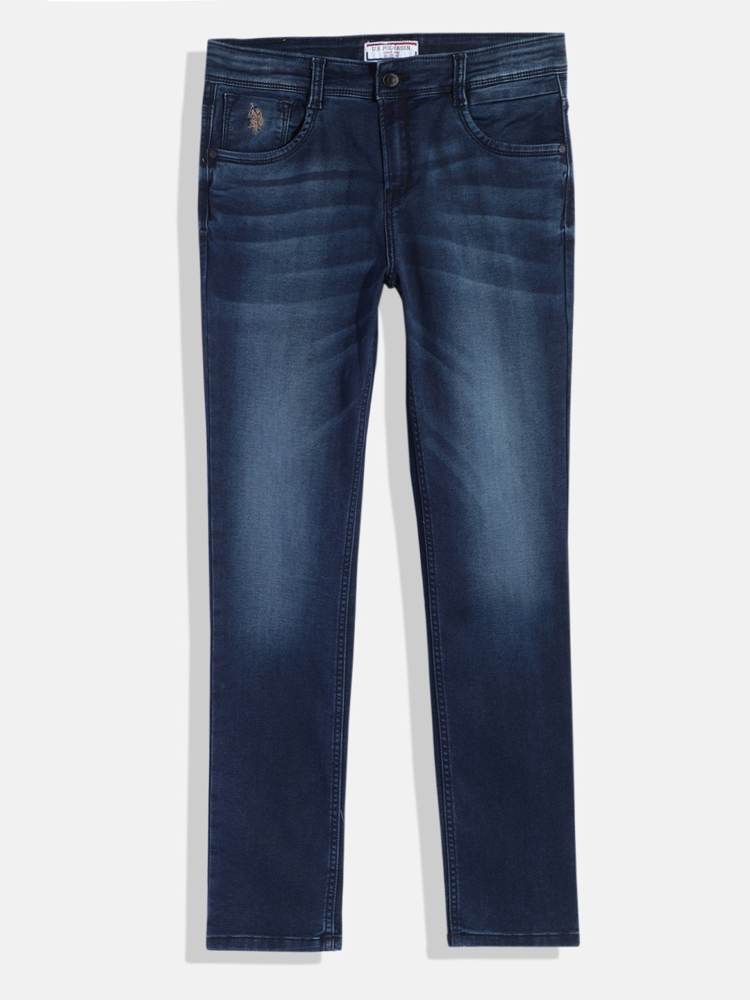 

U.S. Polo Assn. Kids Boys Blue Slim Fit Clean Look Stretchable Jeans