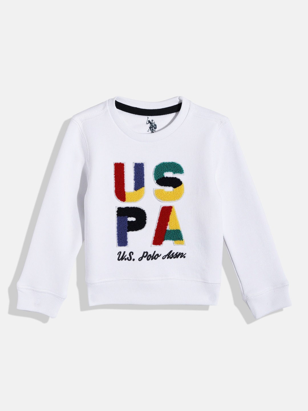 

U.S.Polo Assn. Kids Boys White Self Design Sweatshirt