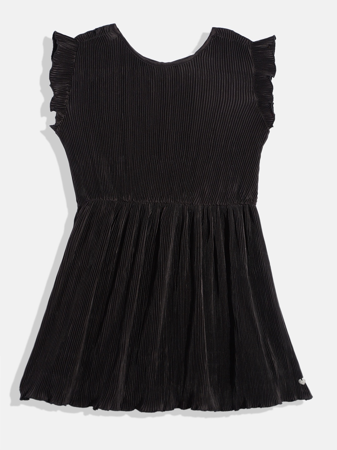 

U.S. Polo Assn. Kids Girls Accordion Pleated Dress, Black