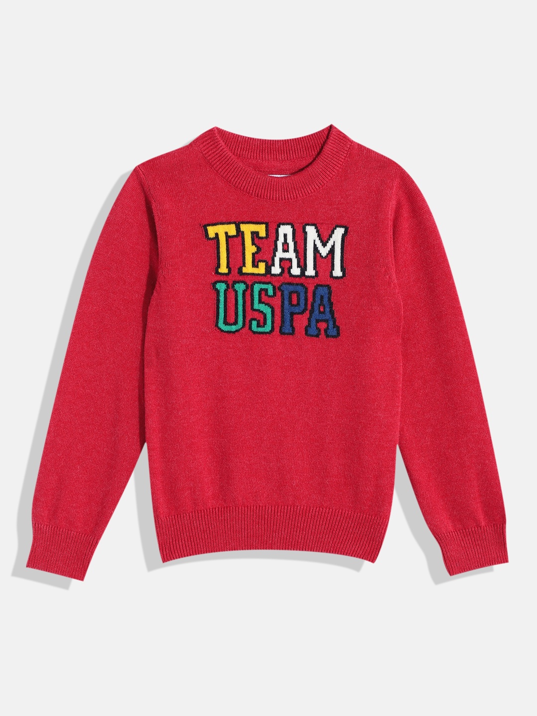 

U.S. Polo Assn. Kids Boys Red Brand Logo Printed Pullover