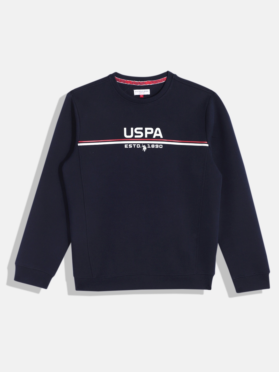 

U.S. Polo Assn. Kids Boys Navy Blue Brand Logo Printed Sweatshirt