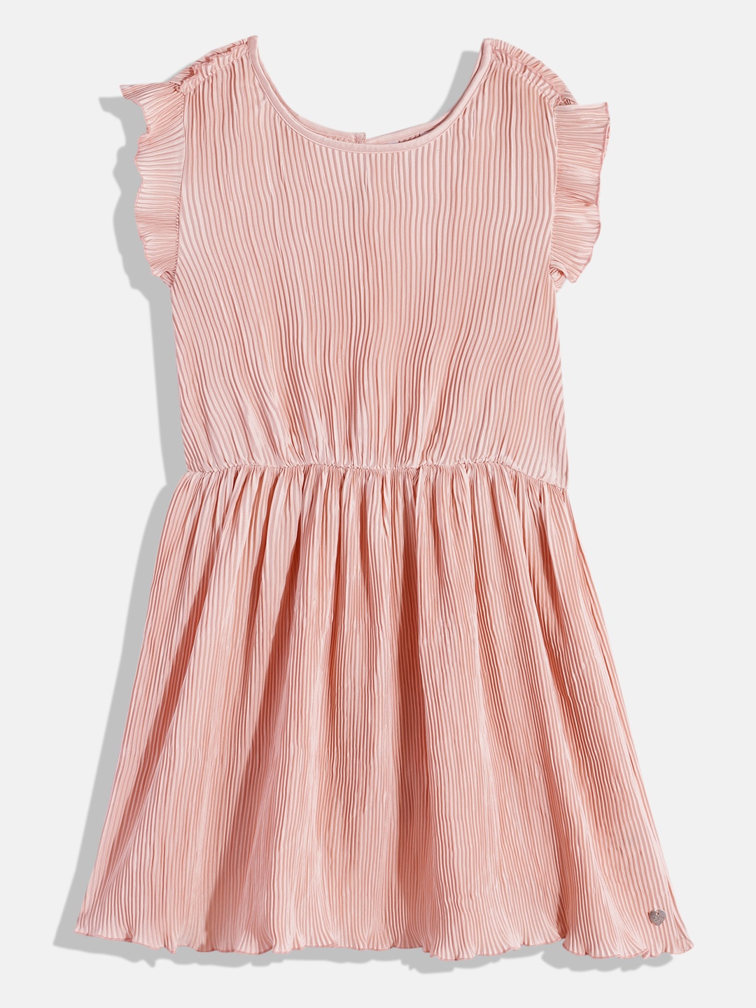 

U.S. Polo Assn. Kids Girls Self Design Fit & Flare Dress, Pink