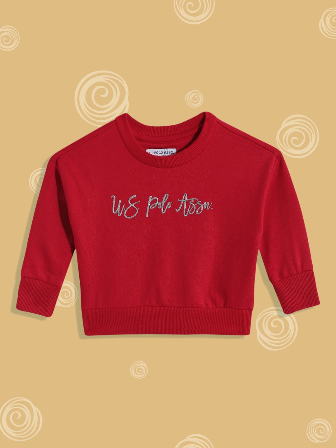 

U S Polo Assn Kids Girls Red Printed Sweatshirt