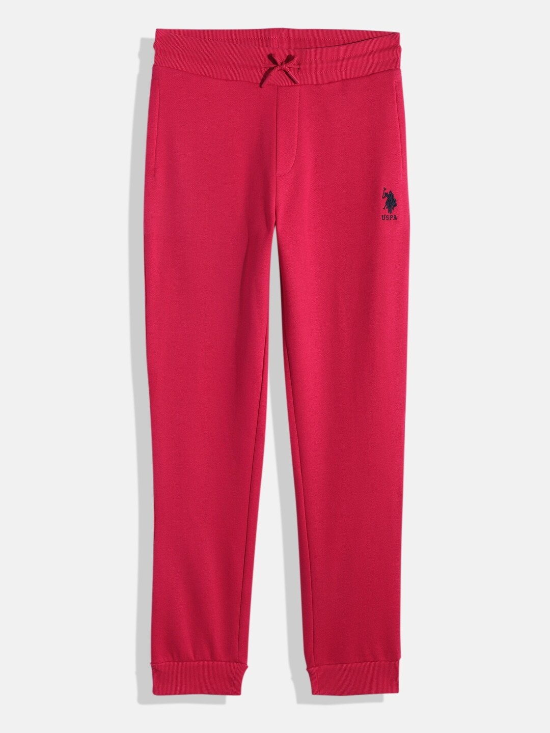 U.S. Polo Assn. Kids Boys Joggers with Brand Logo Embroidered Detail, Red