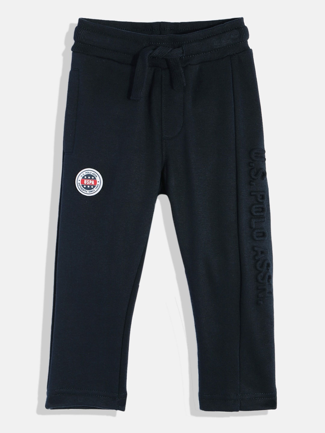 

U.S. Polo Assn. Kids Boys Navy Blue Solid Joggers