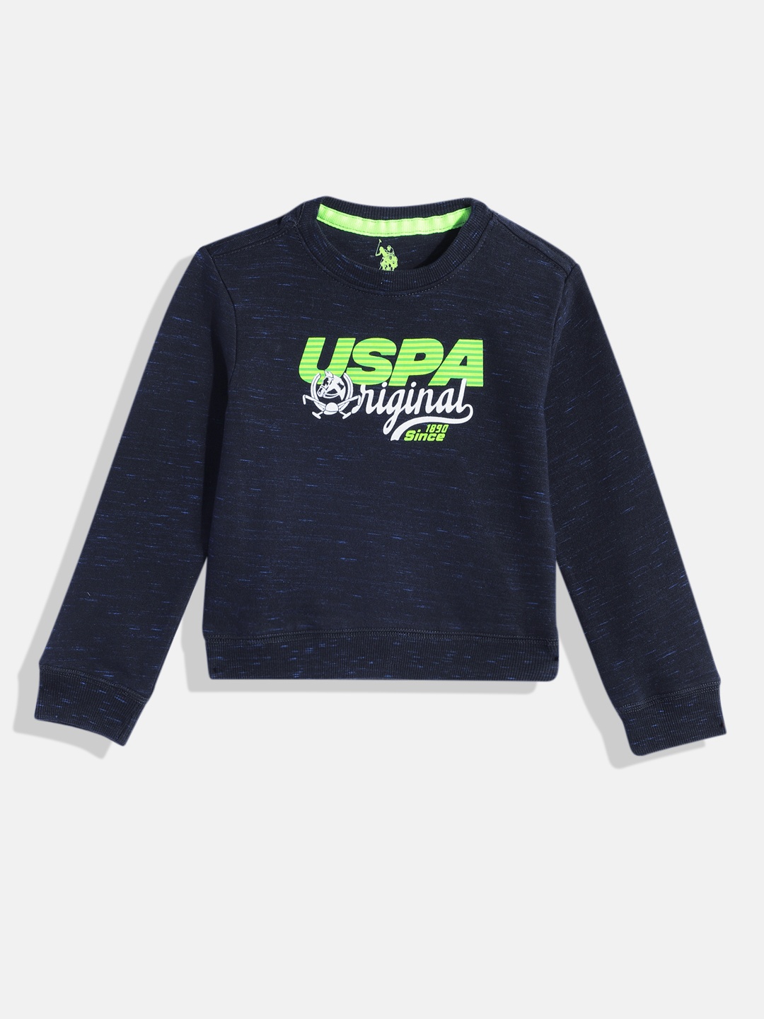 

U.S. Polo Assn. Kids Boys Navy Blue Brand Logo Print Sweatshirt