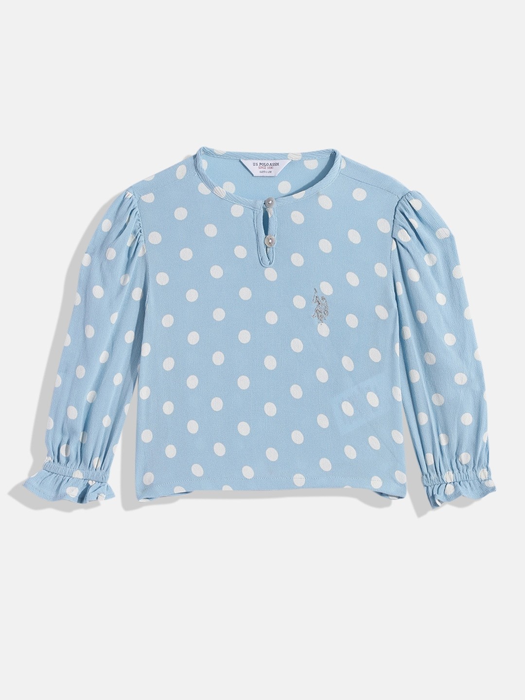 

U.S. Polo Assn. Kids Girls Blue Polka Print Top