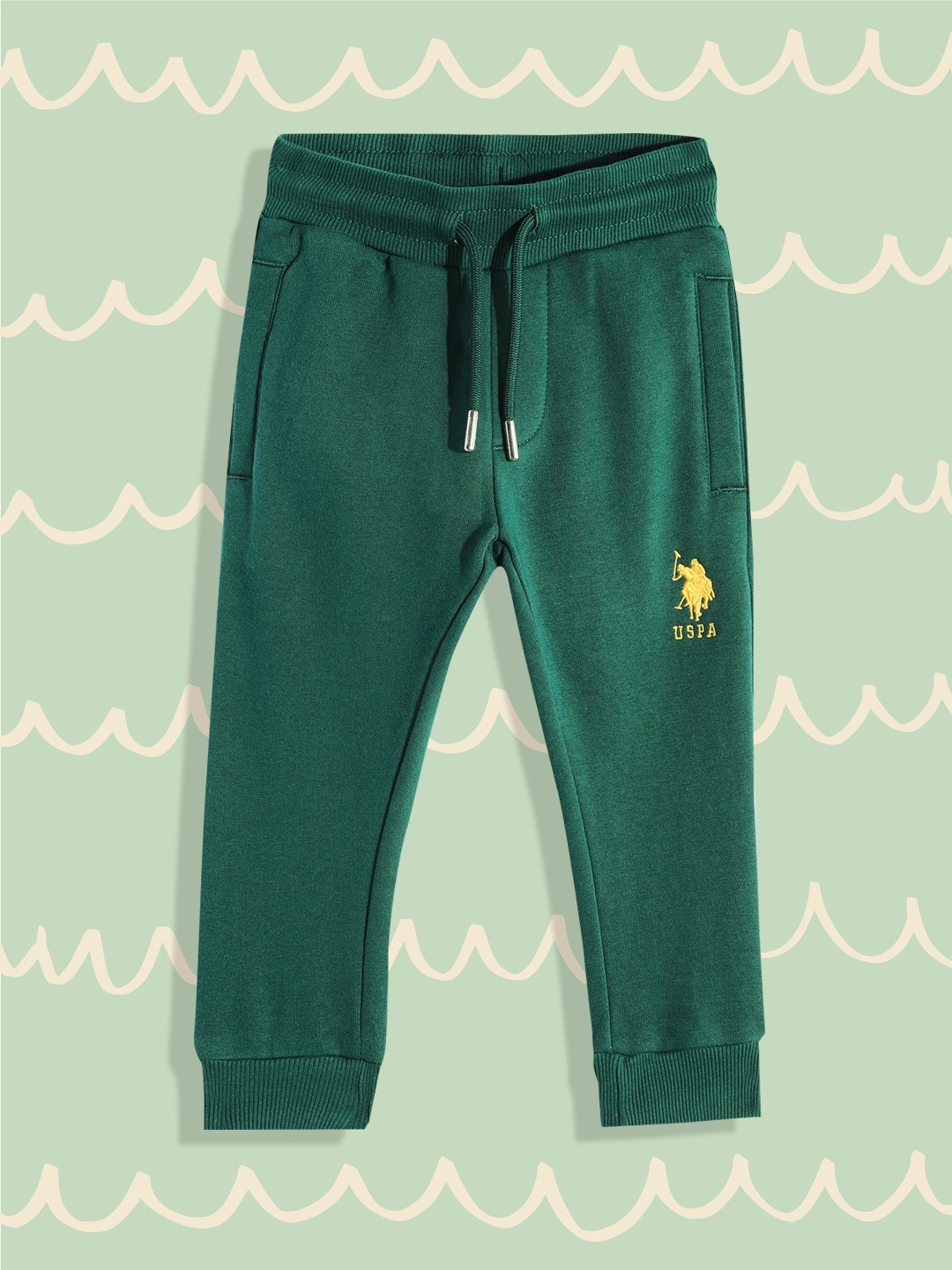 

U.S. Polo Assn. Kids Boys Green Solid Joggers