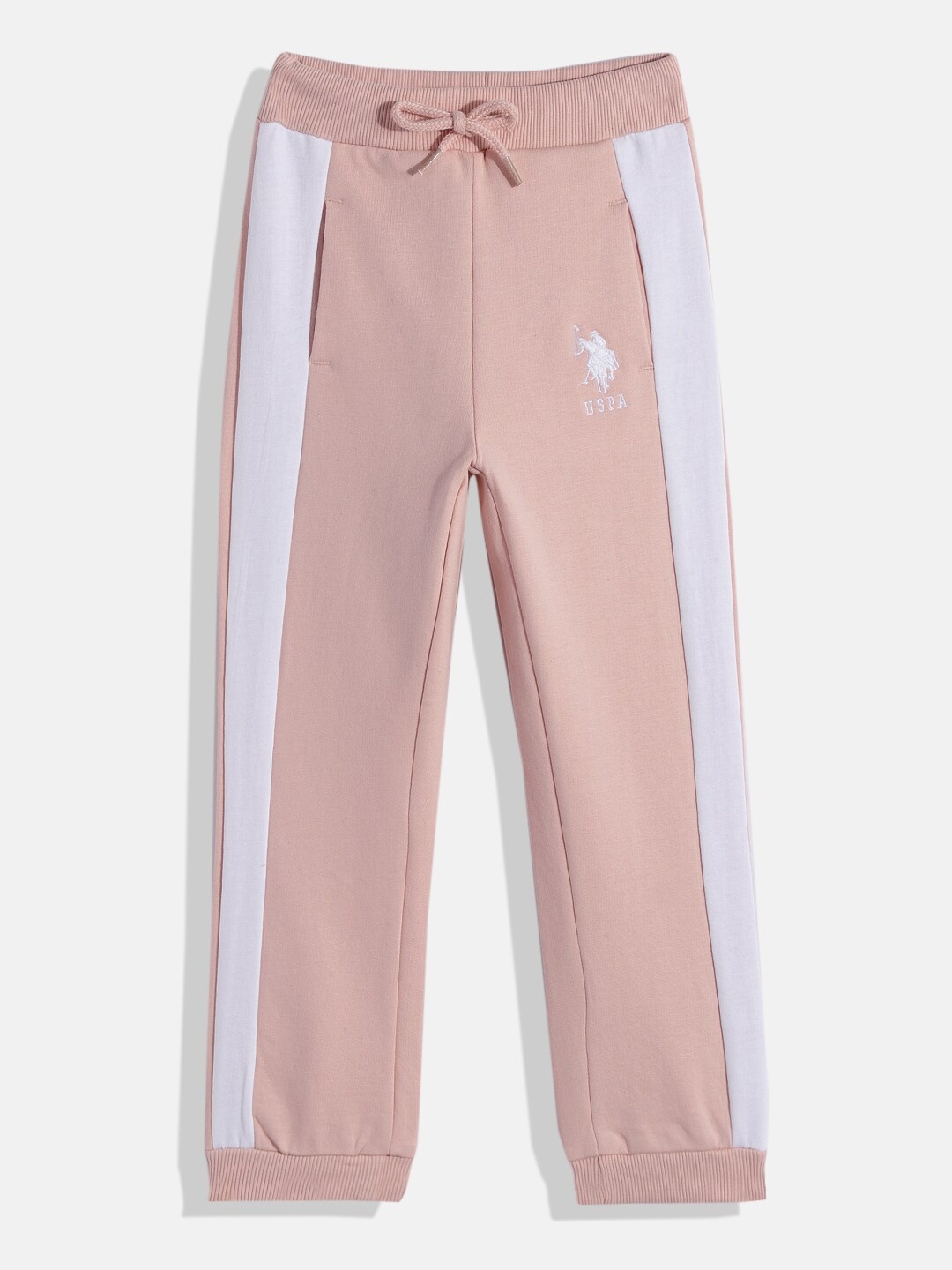 

U.S. Polo Assn. Kids Girls Joggers with Side Panels, Pink