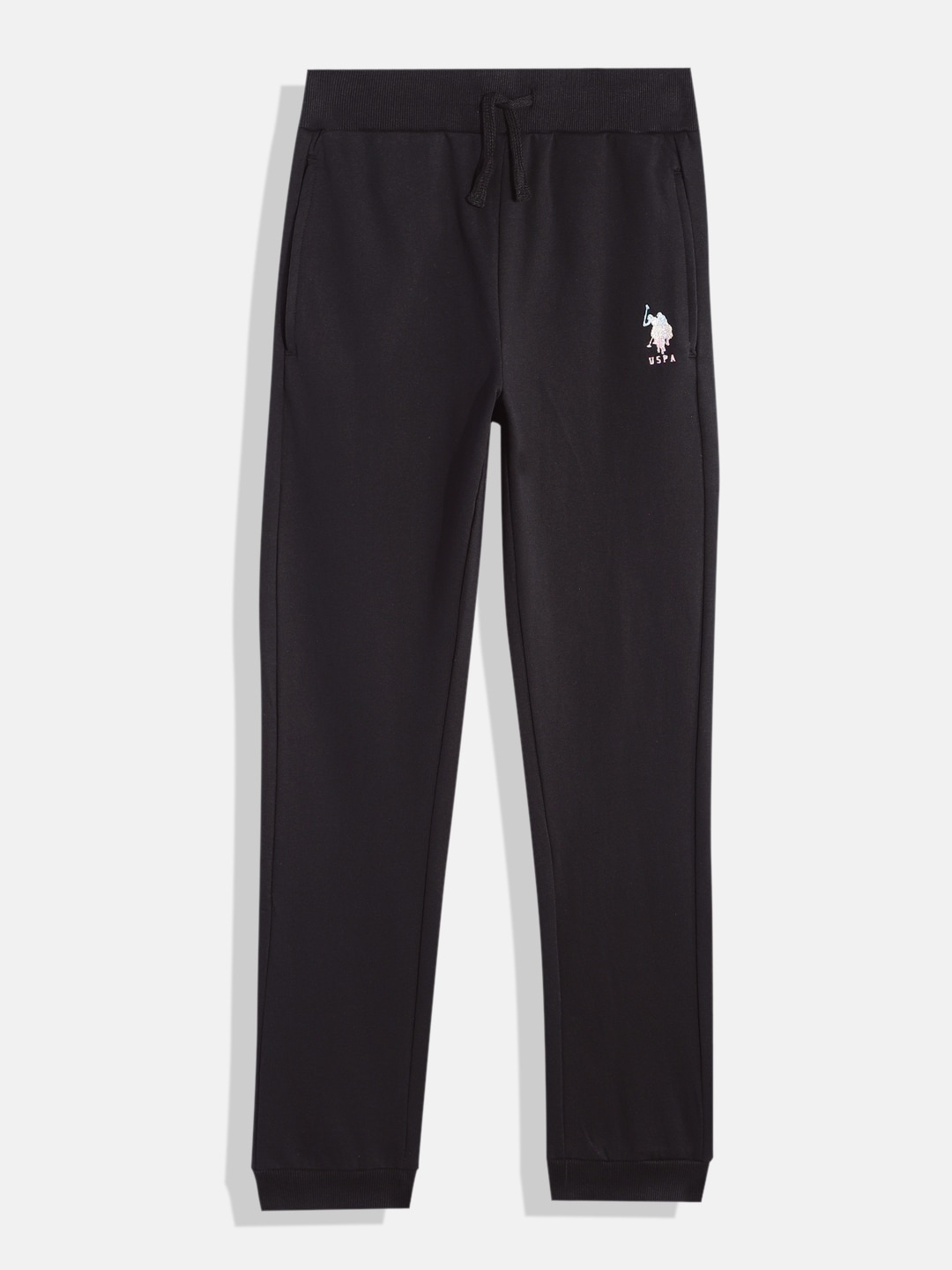 

U.S. Polo Assn. Kids Girls Solid Joggers, Black