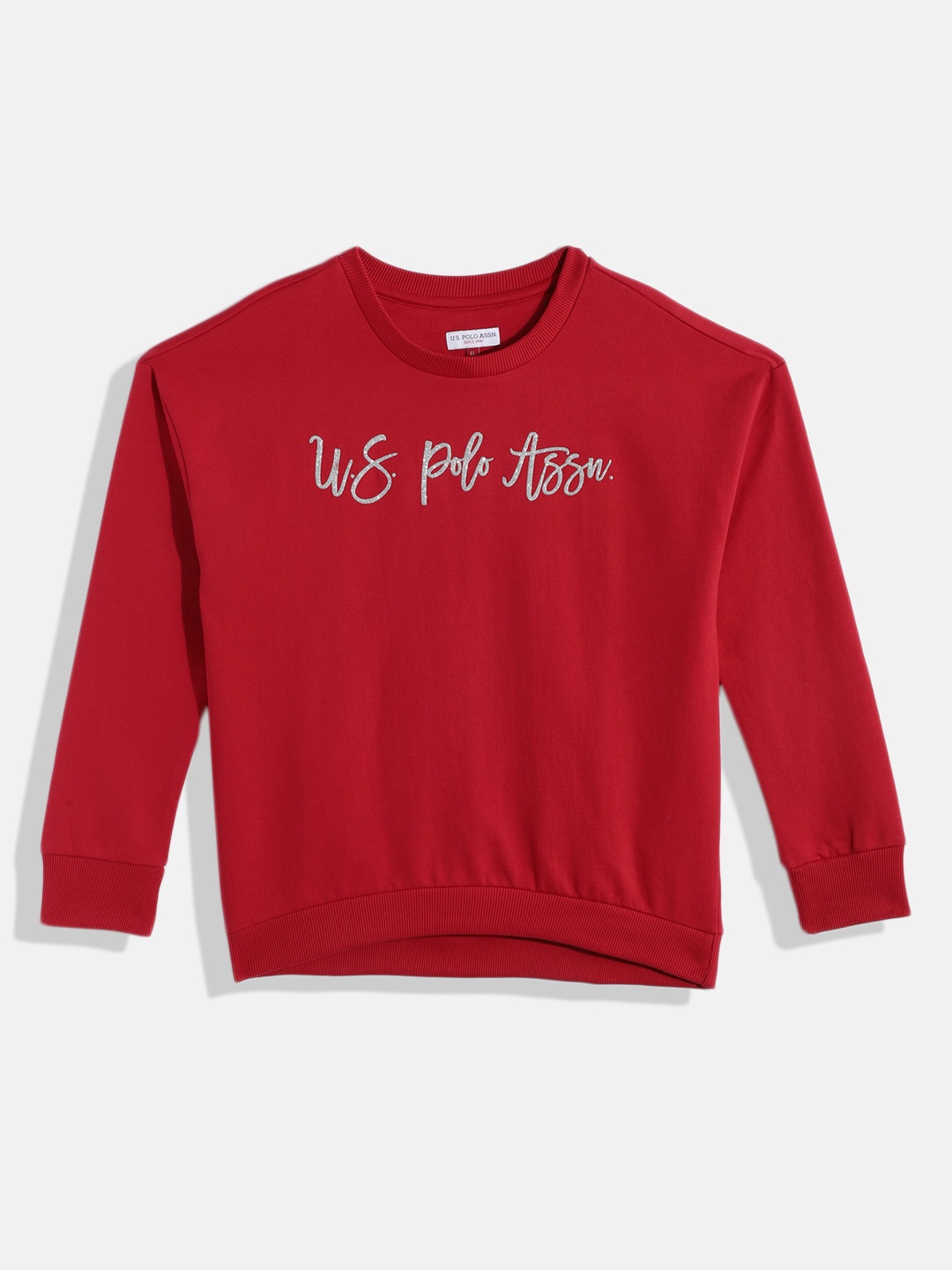 

U.S. Polo Assn. Kids Girls Red Printed Sweatshirt