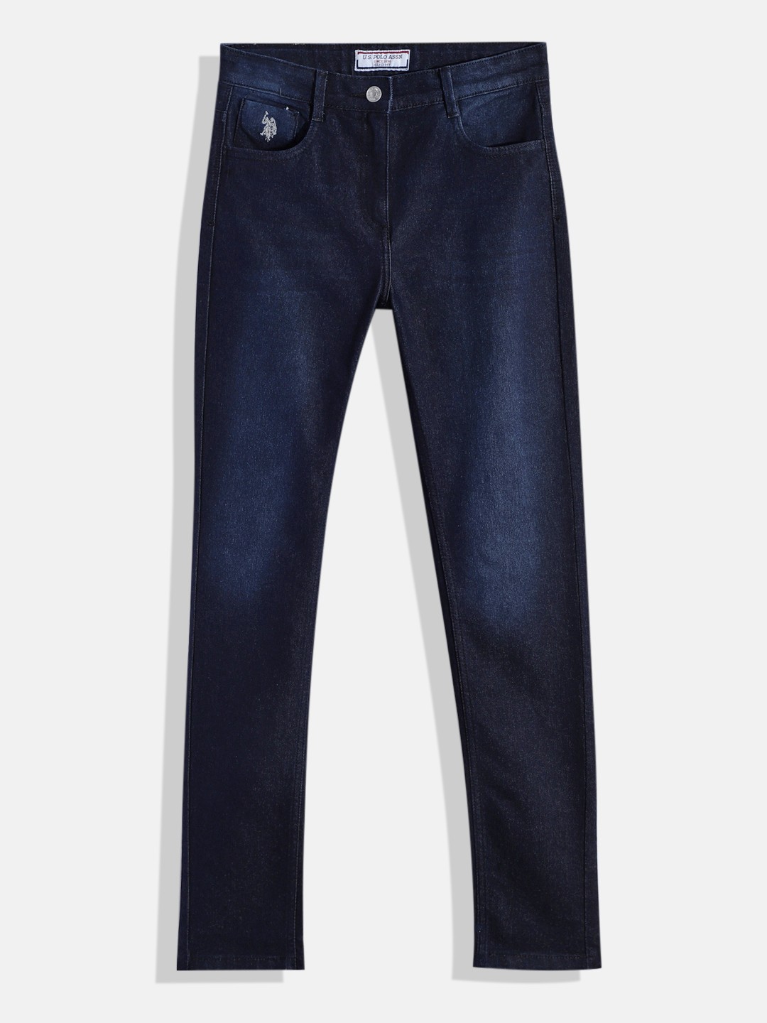 

U.S. Polo Assn. Kids Girls Blue Slim Fit Light Fade Stretchable Jeans