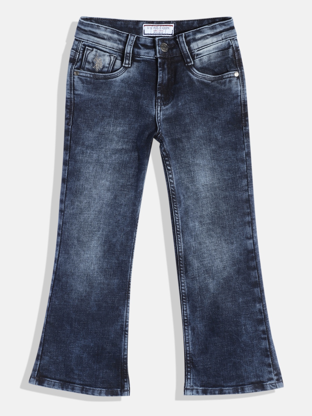 

U.S.Polo Assn. Kids Boys Blue Boot Cut Clean Look Stretchable Jeans