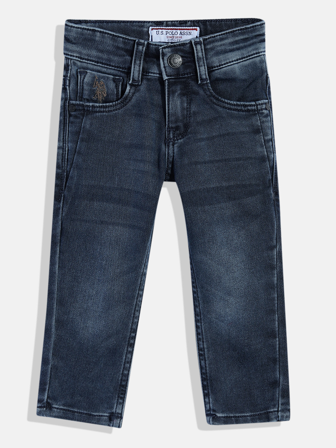 

U.S. Polo Assn. Kids Boys Blue Skinny Fit Light Fade Stretchable Jeans