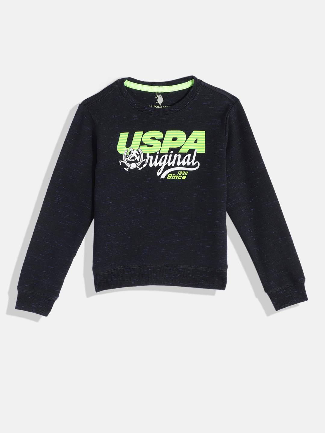 

U.S. Polo Assn. Kids Boys Navy Blue Printed Sweatshirt