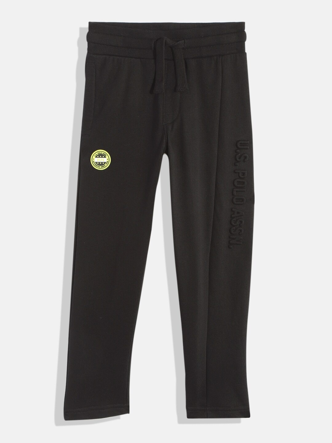 

U.S. Polo Assn. Kids Boys Black Brand Logo Embosed Joggers