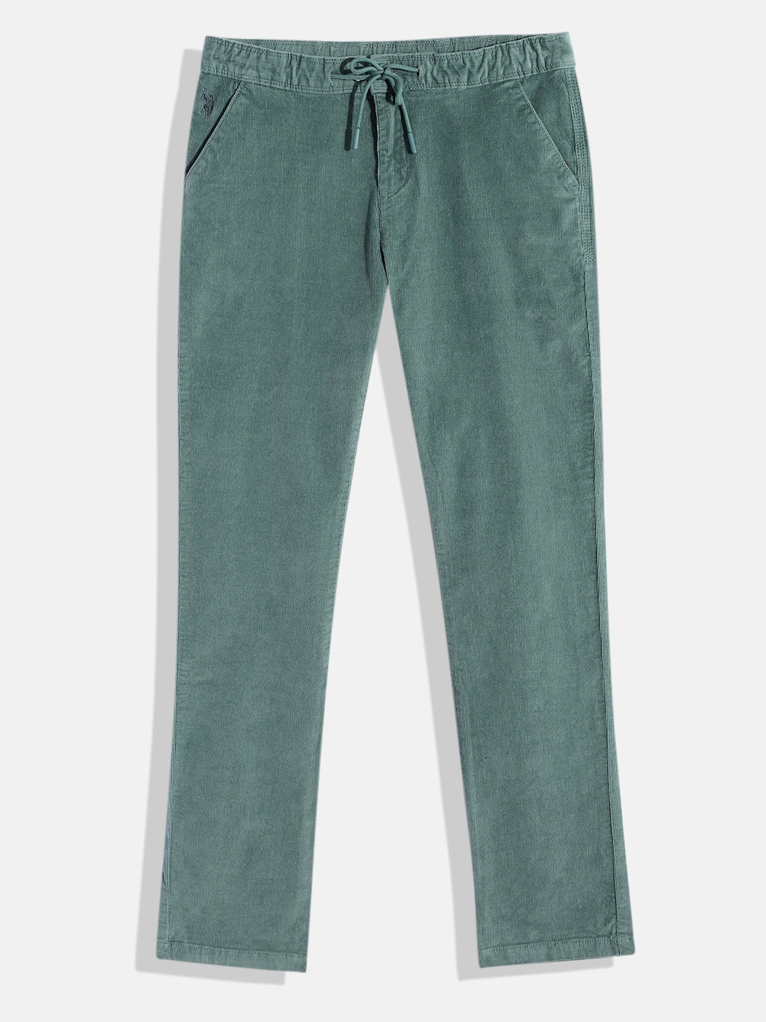 

U.S. Polo Assn. Kids Boys Green Corduroy Trousers
