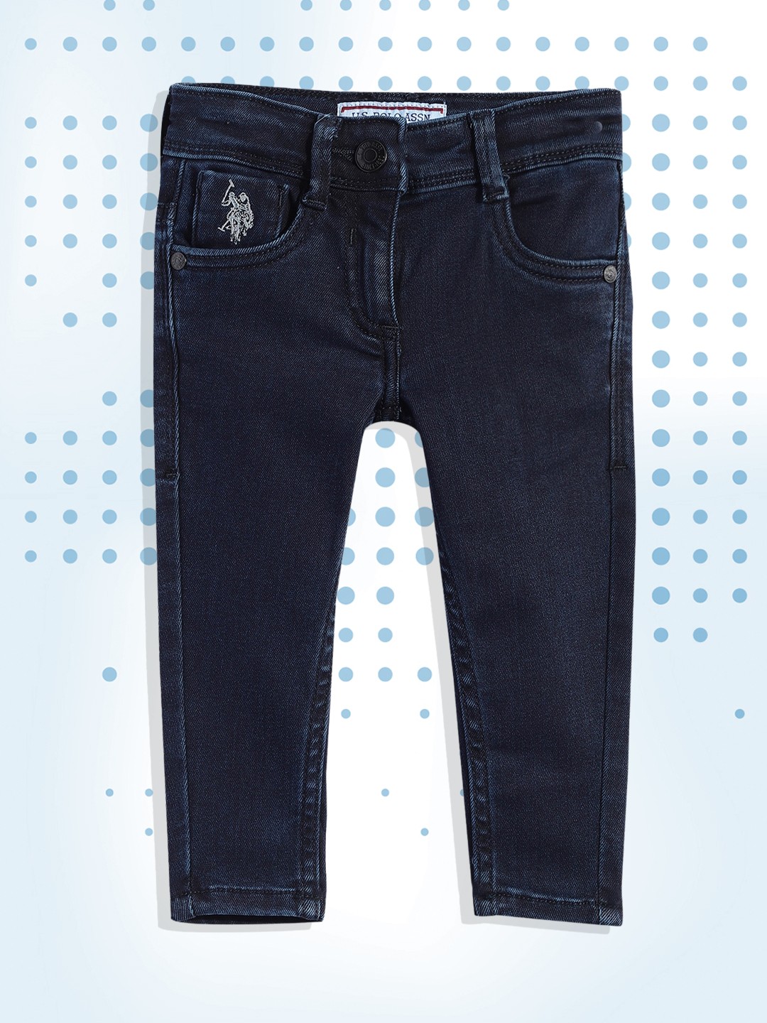 

U.S. Polo Assn. Kids Girls Navy Blue Skinny Fit Clean Look Stretchable Jeans