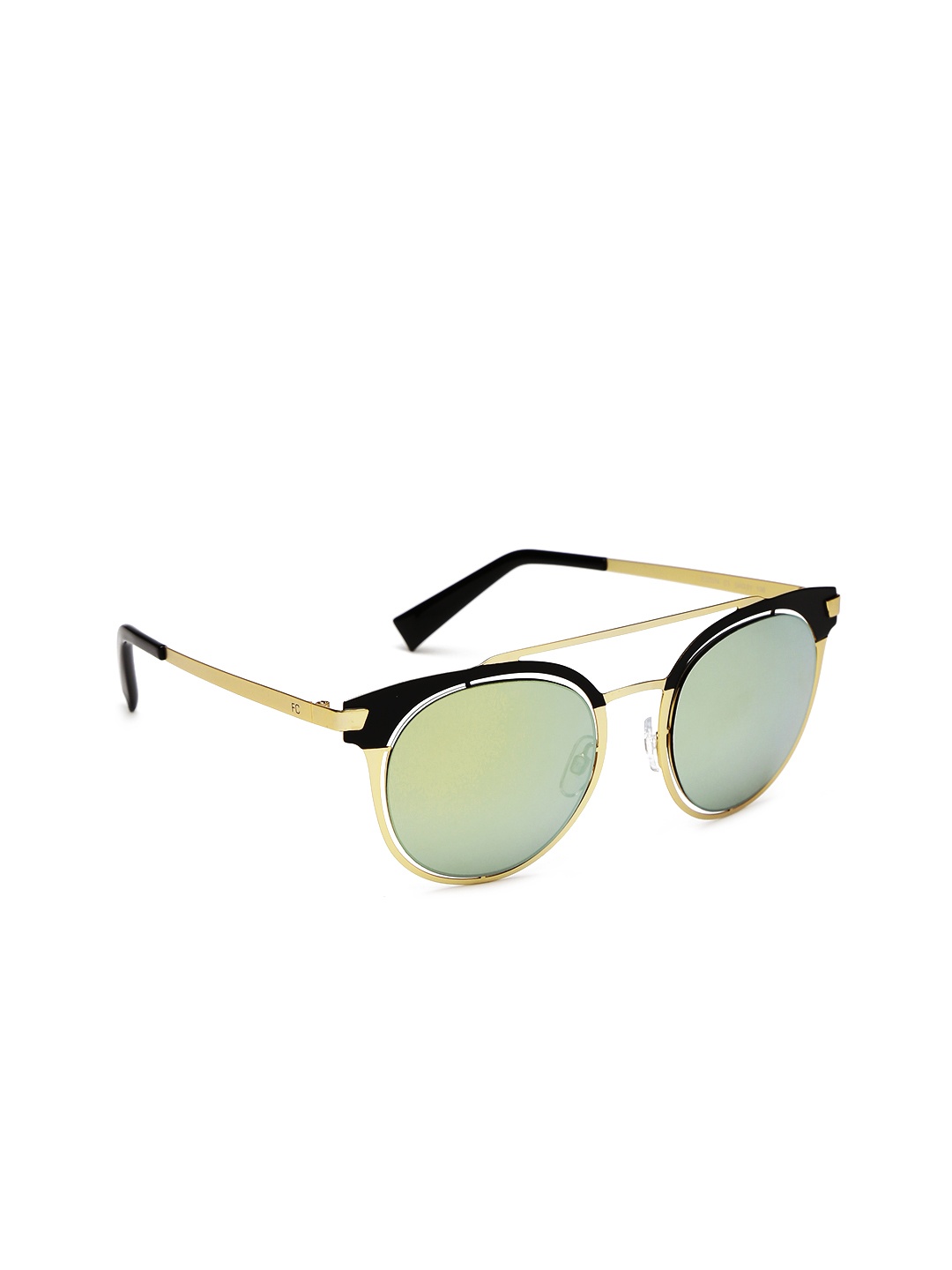 

French Connection Women Mirrored Round Sunglasses FC 7374 C1 S, Green