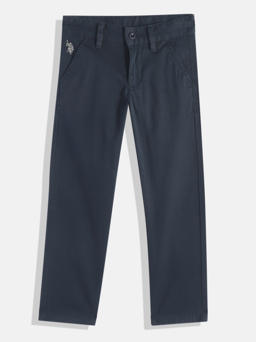 

U.S.Polo Assn. Kids Boys Navy Blue Regular Fit Chinos