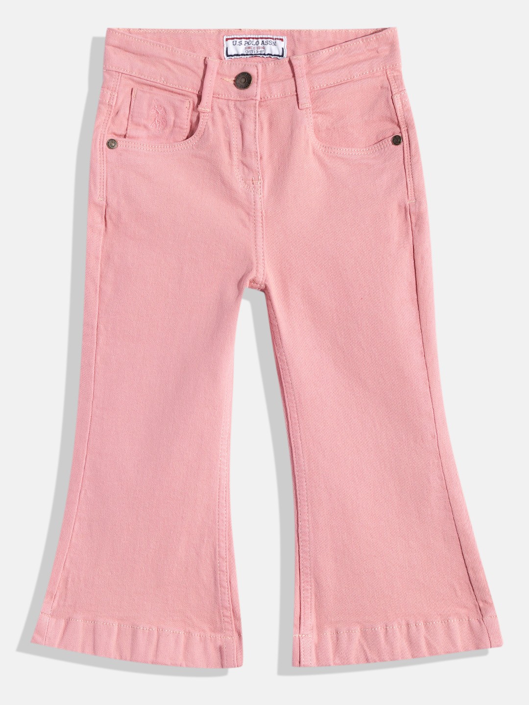 

U.S. Polo Assn. Kids Girls Pink Bootcut Stretchable Jeans