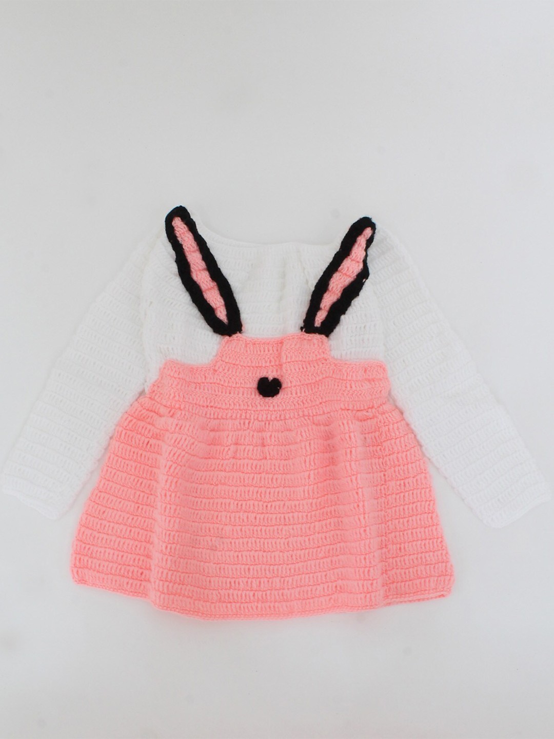 

Woonie Girls Peach & White A-Line Dress