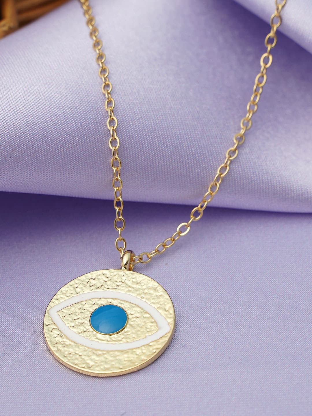

Ferosh Women Gold-Toned Evil Eye Pendant Pendant With Chain