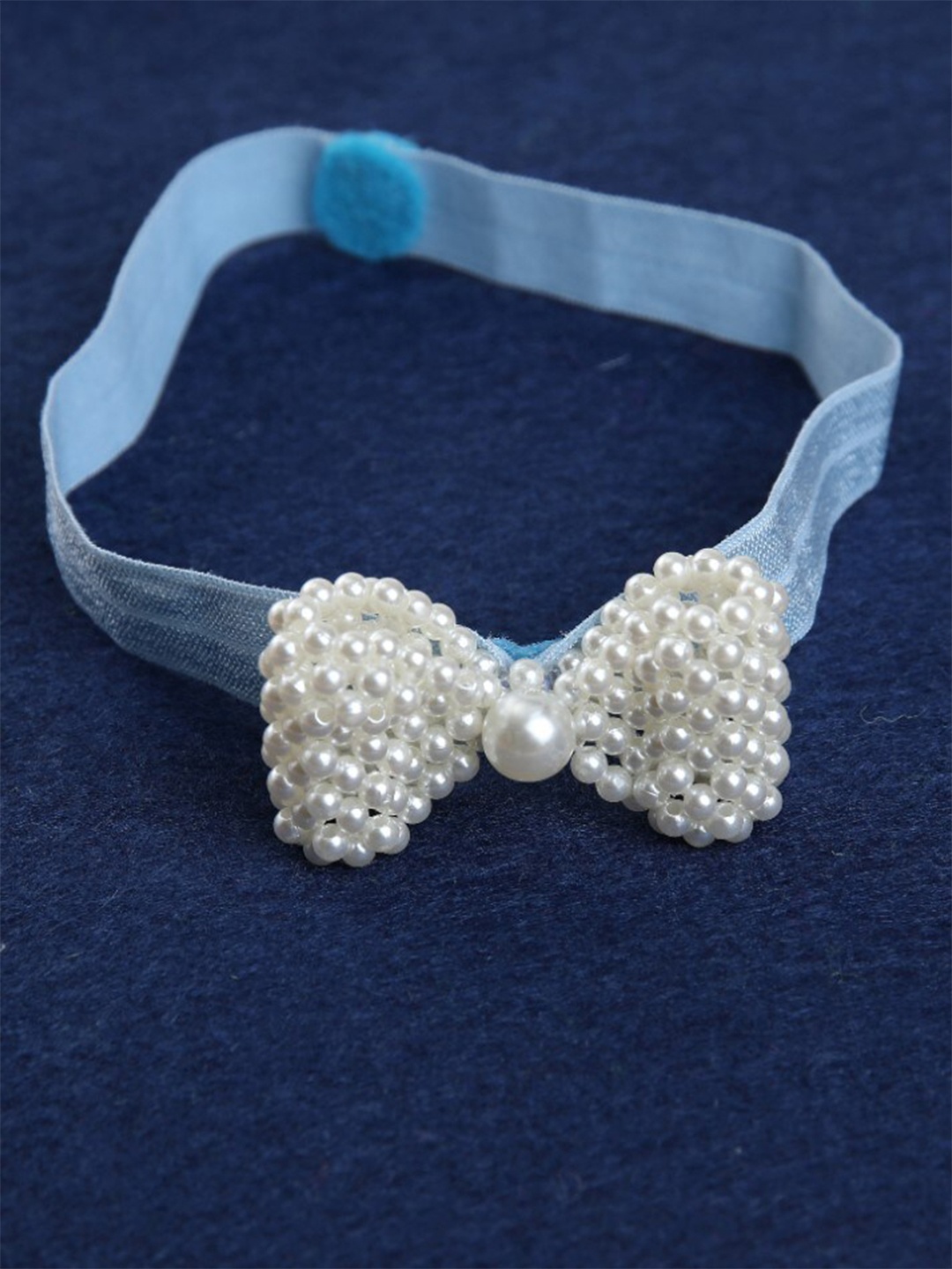 

Choko Girls Off White & Blue Embellished Hairband