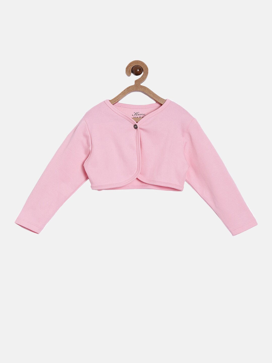 

Kryptic Girls Pink Button Shrug