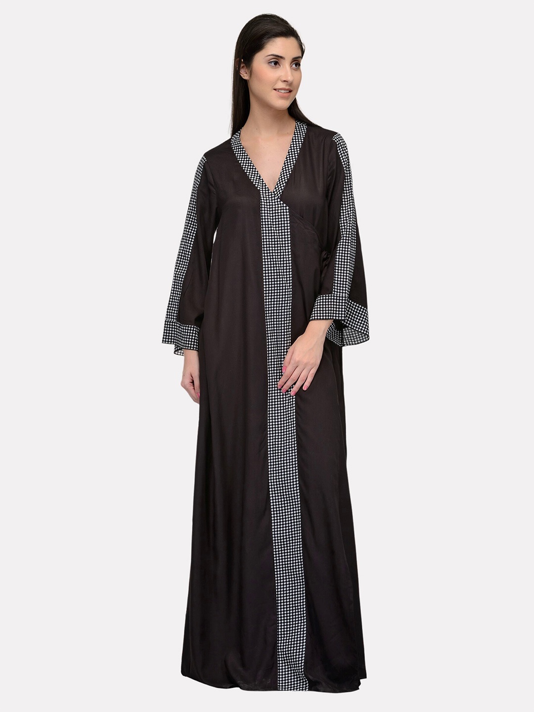 

PATRORNA Black Maxi Nightdress