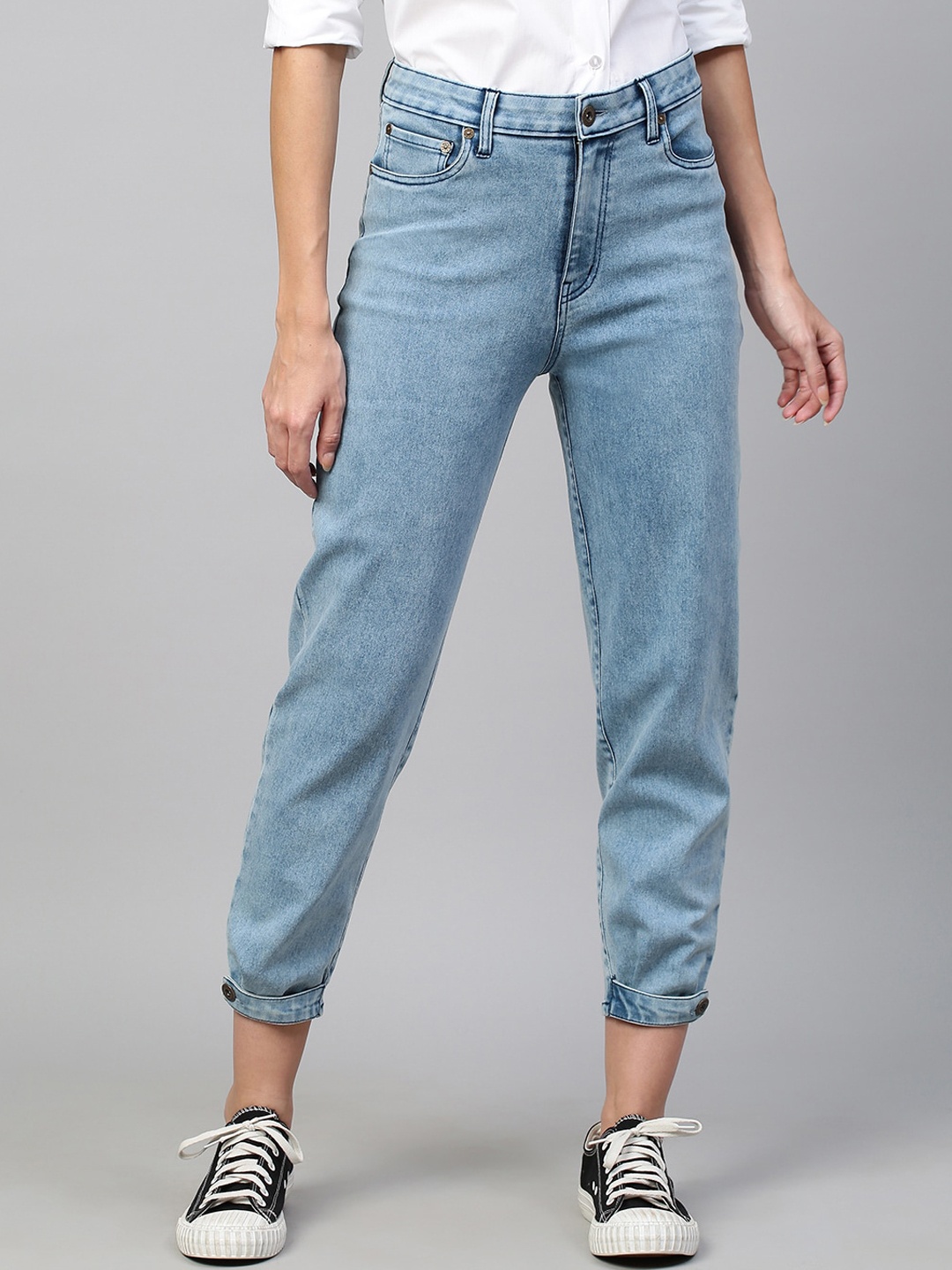 

Chemistry Women Blue Mom Fit Cuffed Jeans