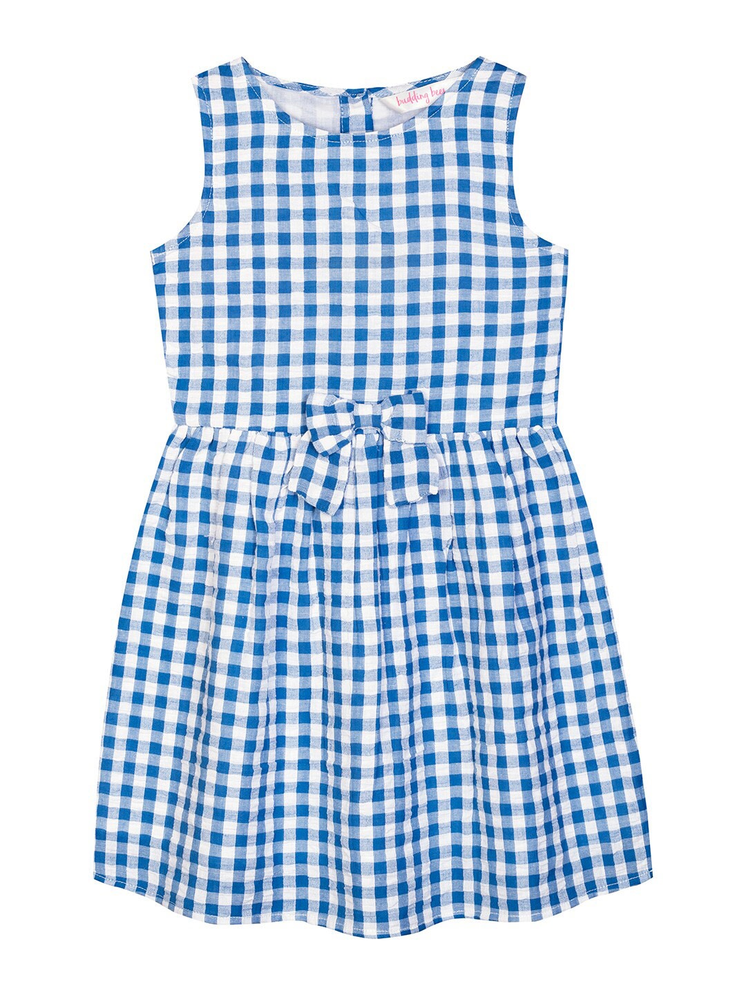 

Budding Bees Girls Blue Checked Dress