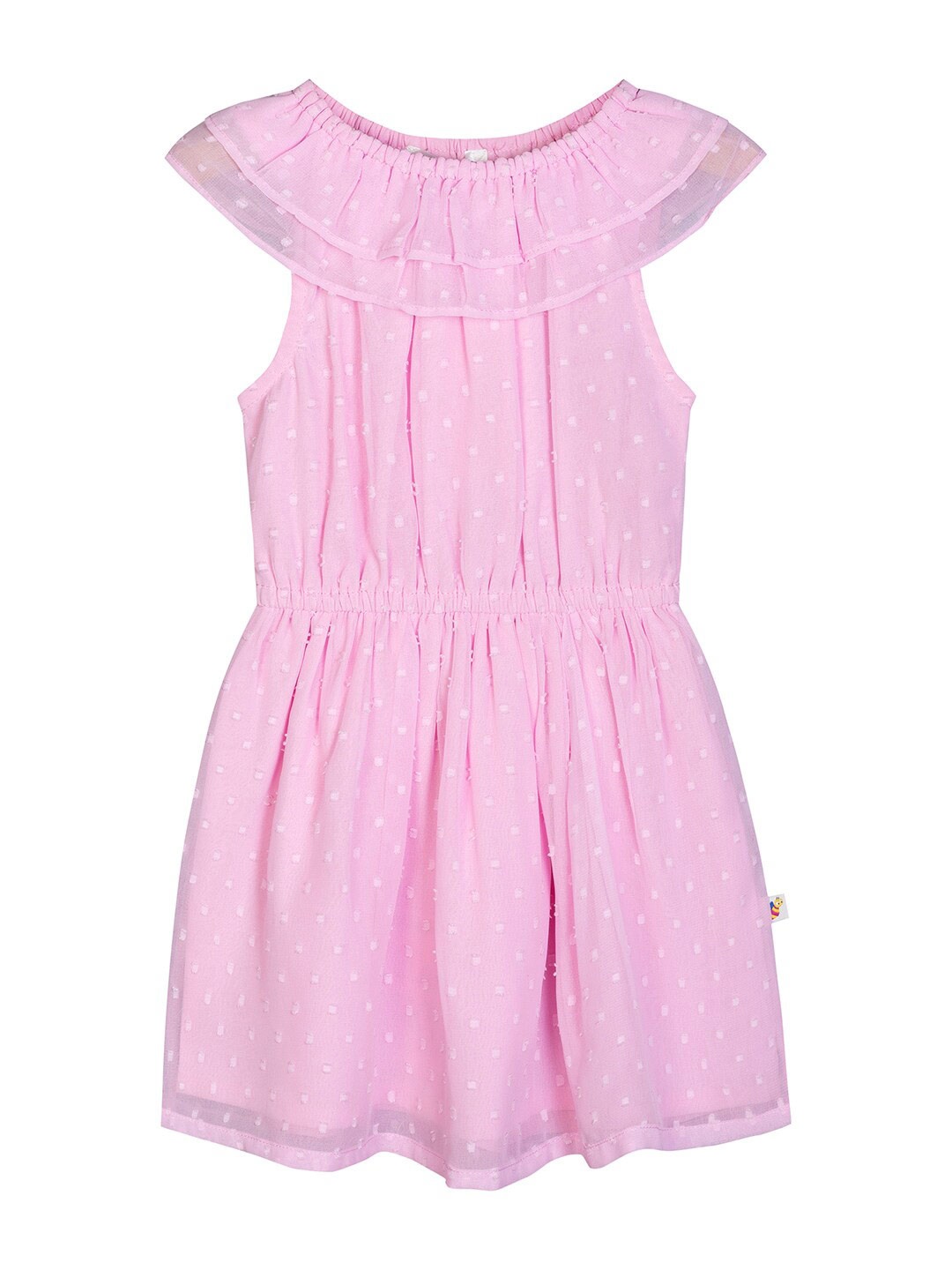 

Budding Bees Pink Georgette Fit & Flare Dress