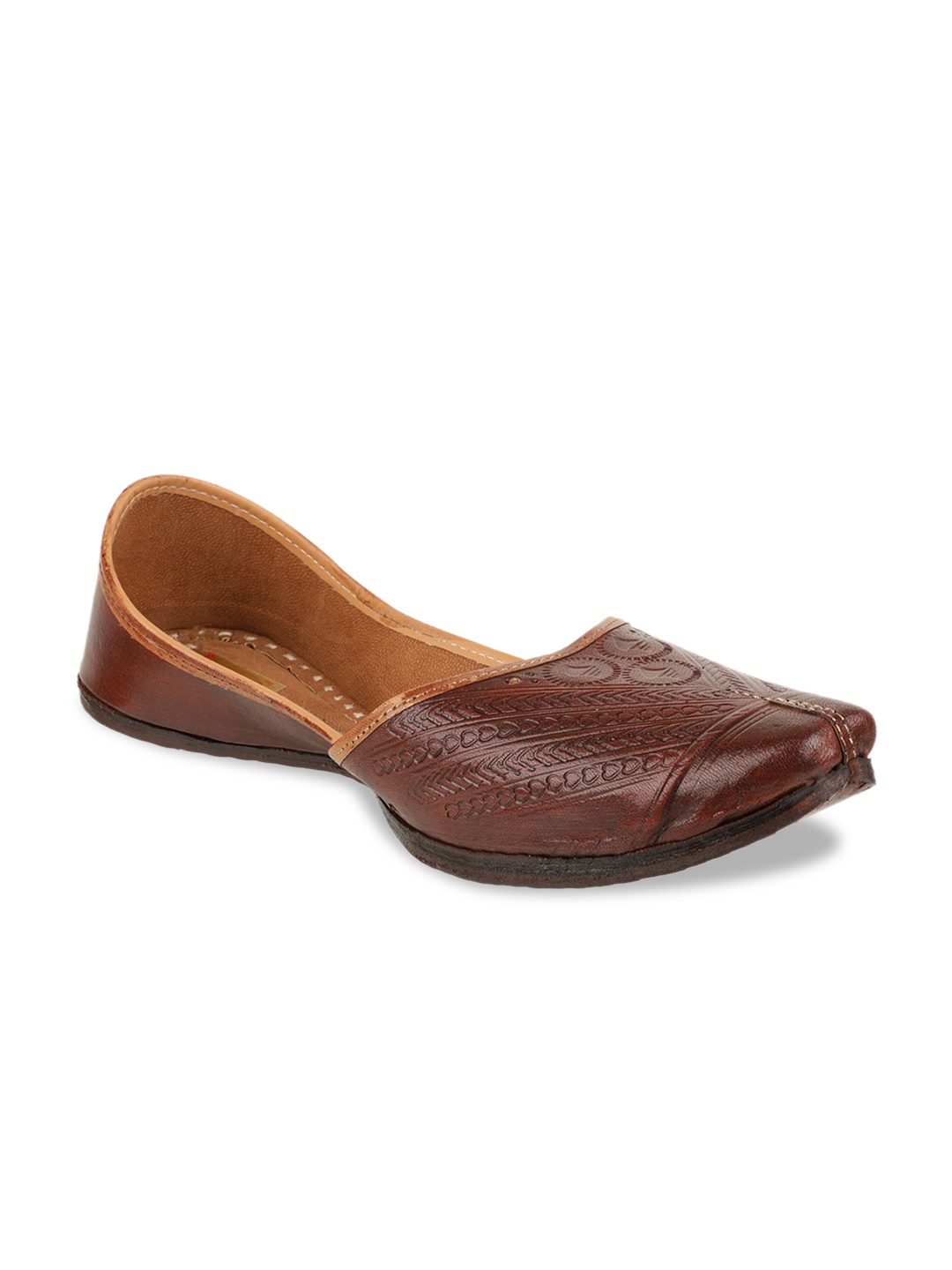 

Ta Chic Men Brown Textured Leather Mojaris