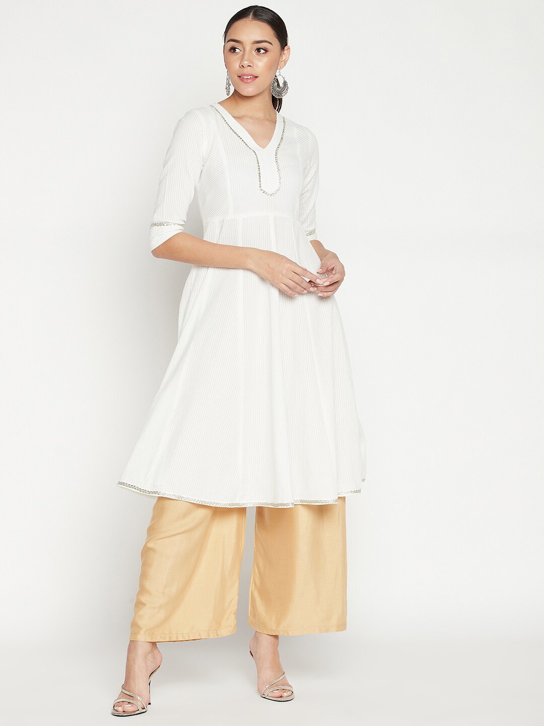 

One of a Kind Women White Anarkali Kurta