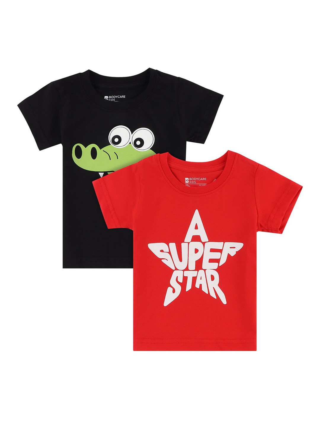 

Bodycare Kids Boys Black & Red Pack Of 2 Printed T-shirt