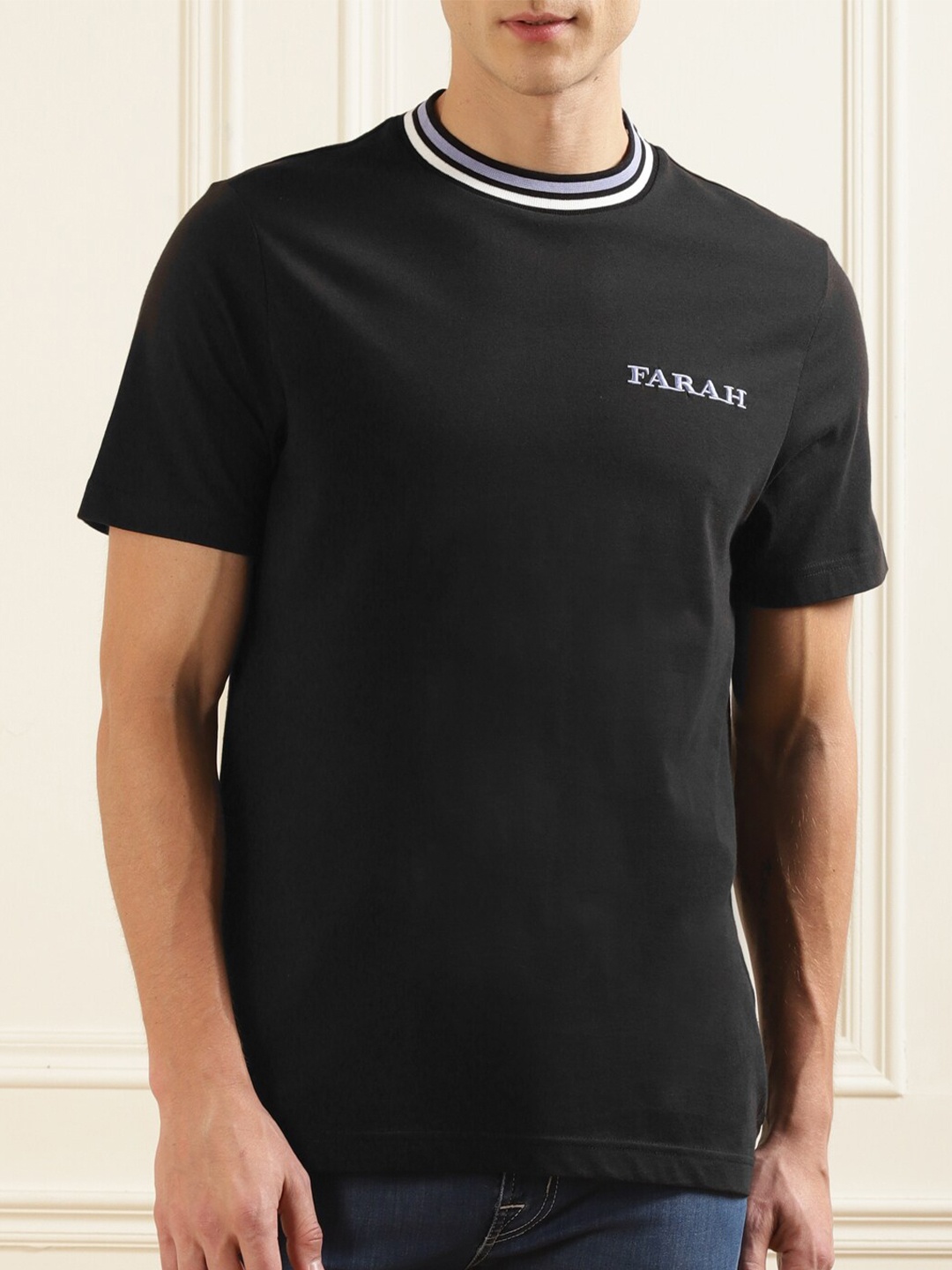 

Farah Men Black High Neck T-shirt