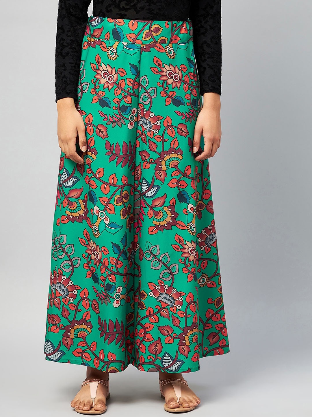 

InWeave Women Green & Red Printed A-Line Maxi Skirts