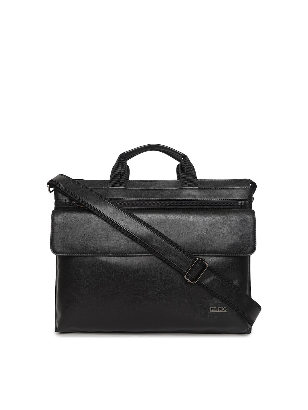 

KLEIO Unisex Black PU Laptop Bag