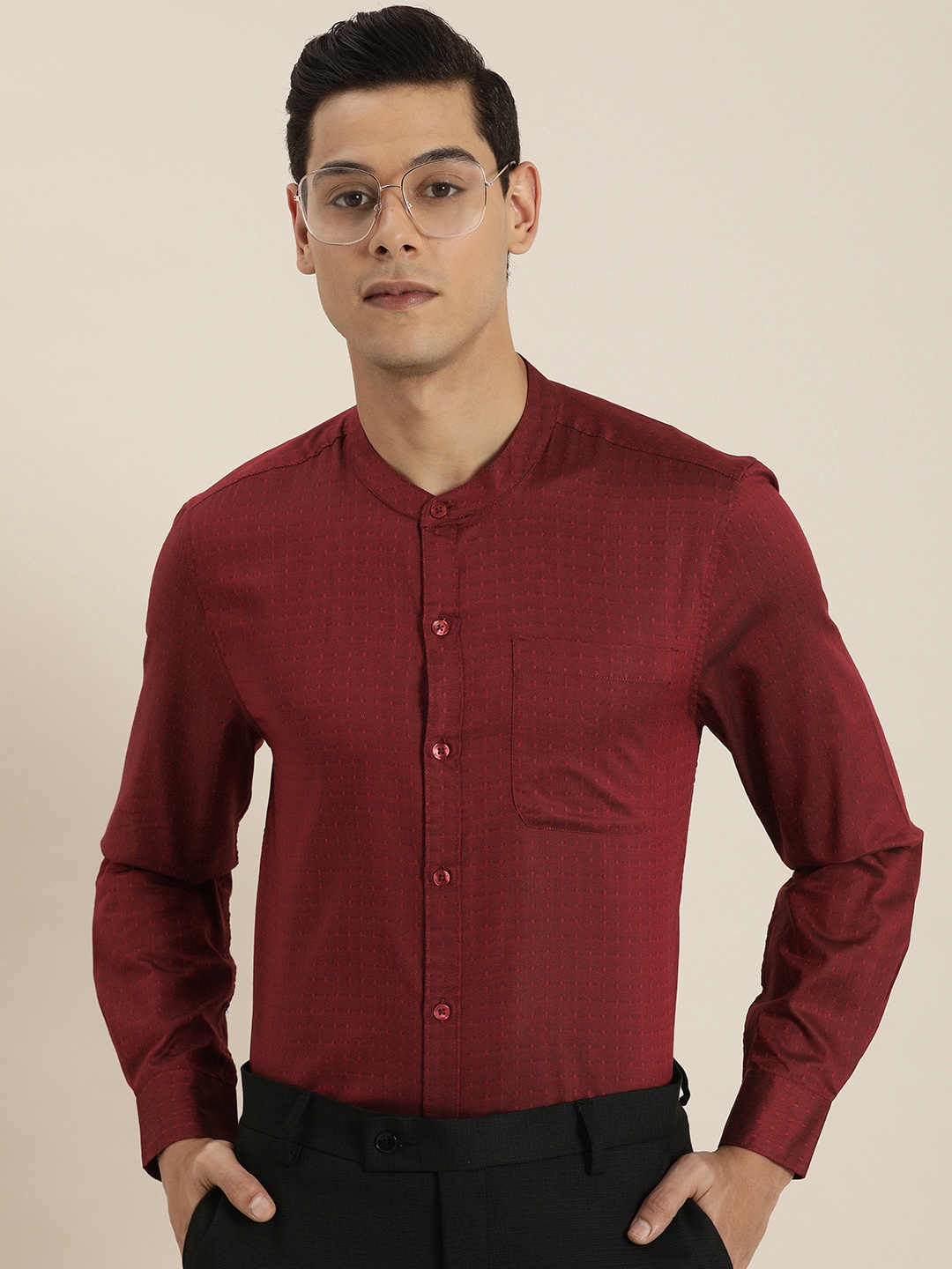 

INVICTUS Men Maroon Slim Fit Estilo Casual Shirt