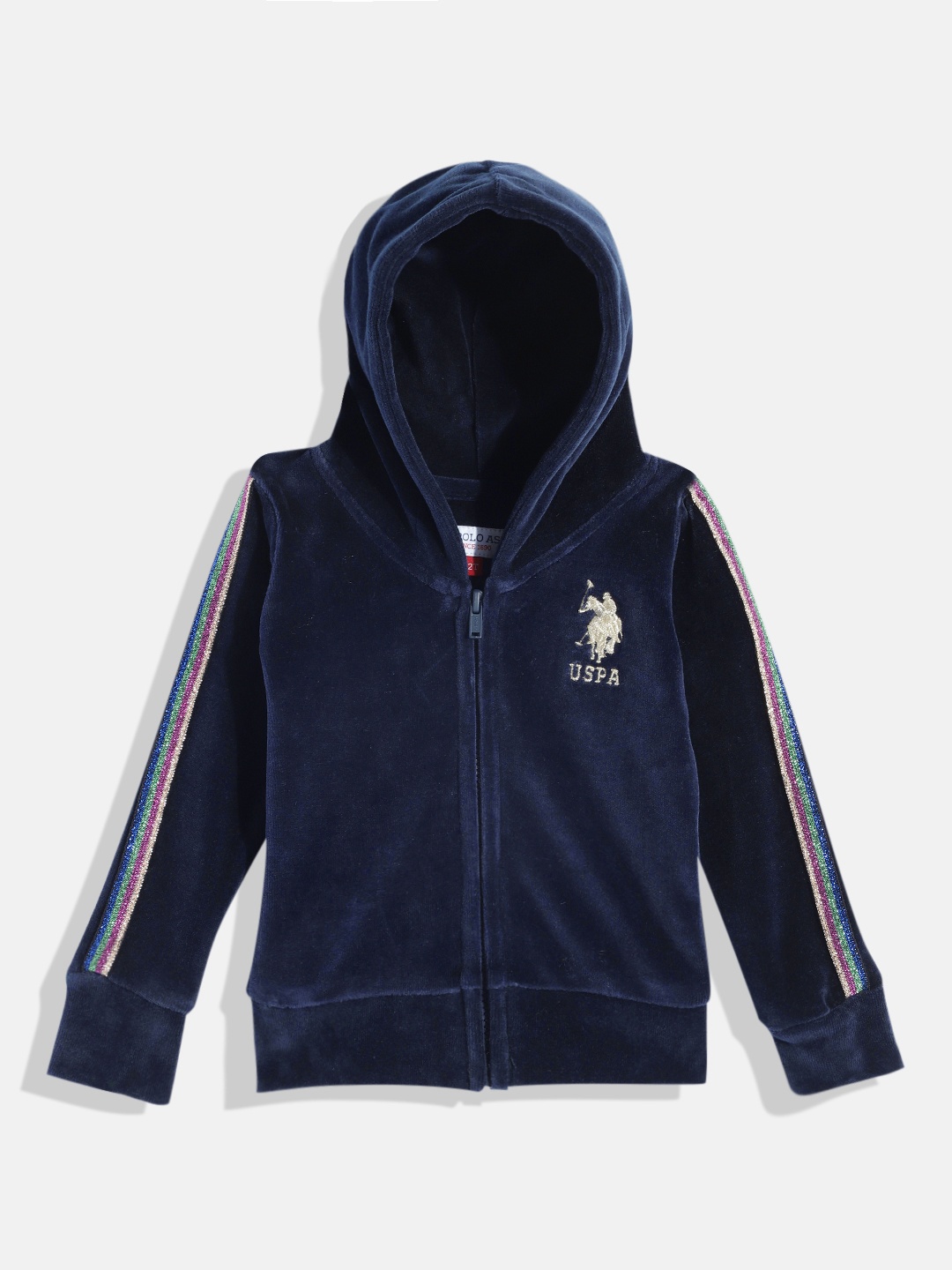 

U.S. Polo Assn. Kids Girls Navy Blue Hooded Sweatshirt