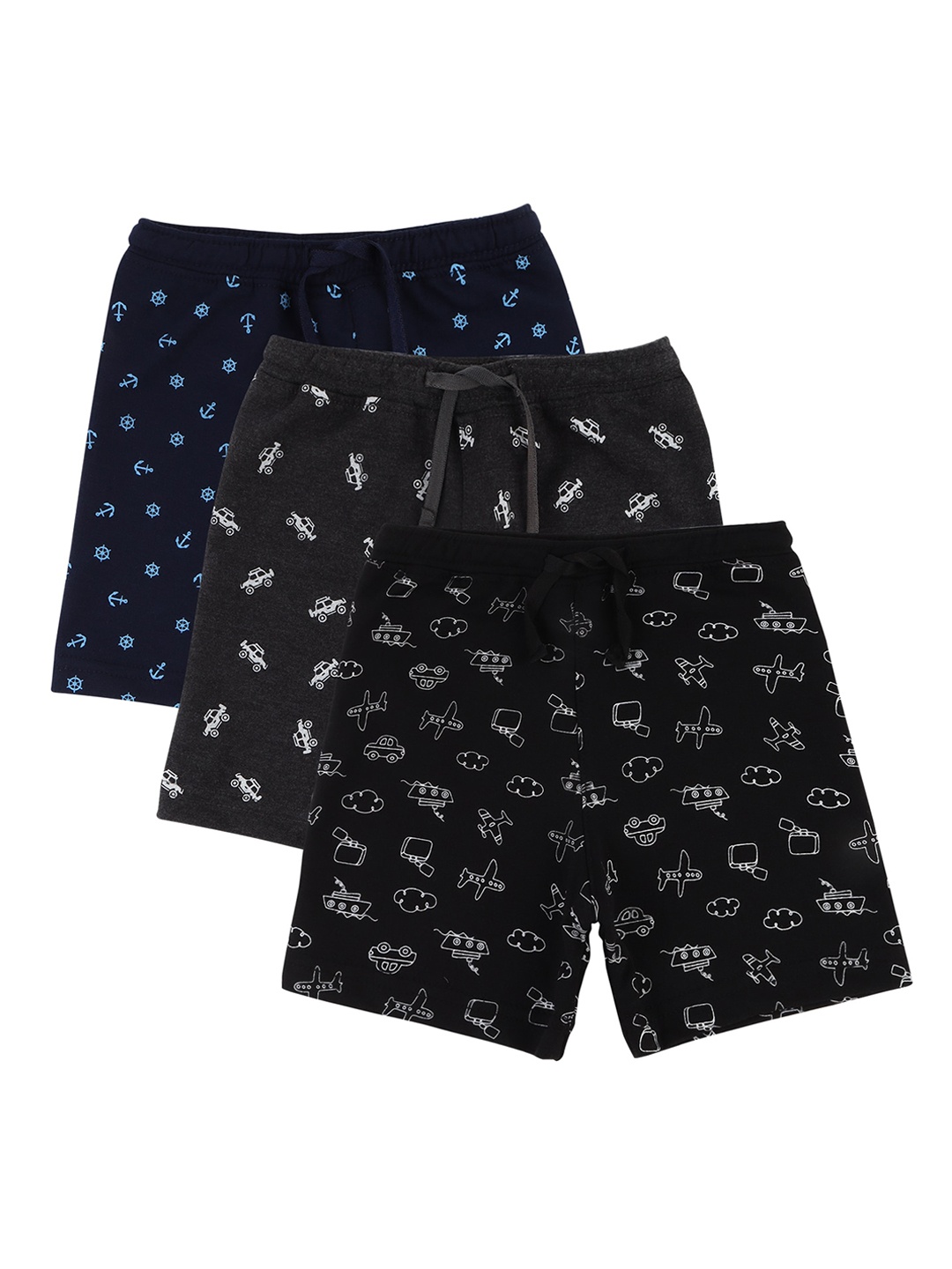

Bodycare Kids Boys Antiviral & Antibacterial Black Pack Of 3 Printed Shorts
