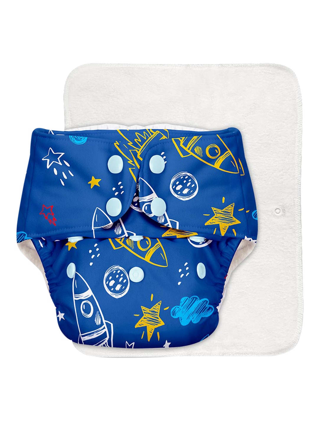 

SuperBottoms Infant Kids Pack of 2 Printed Reusable Diaper, Blue