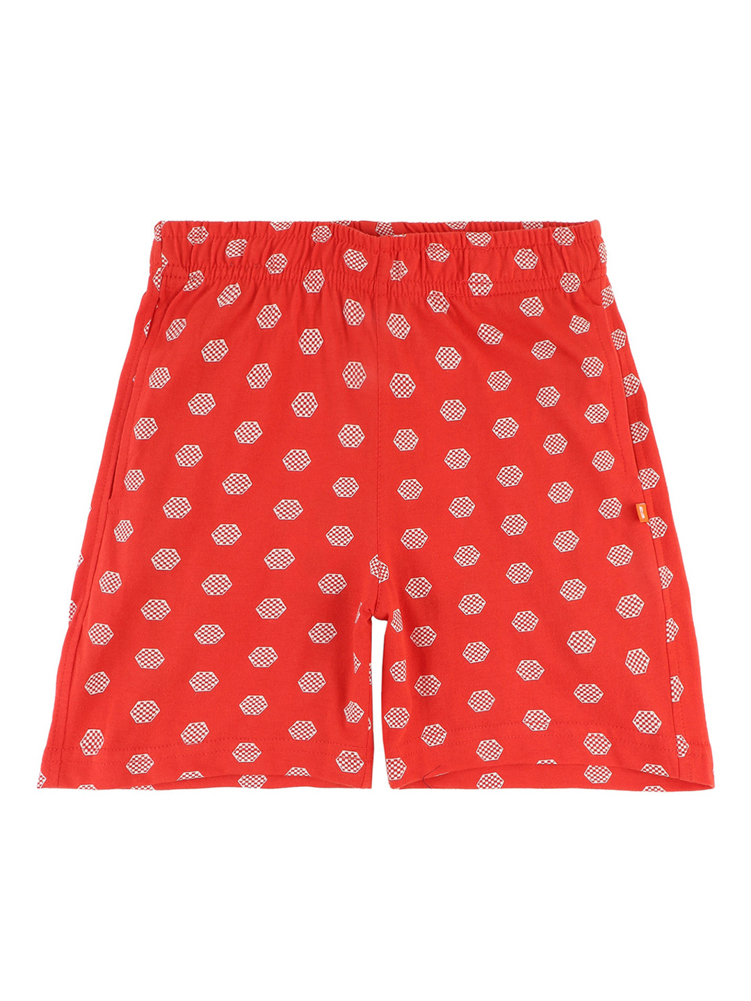 

Bodycare Kids Girls Red Printed Cotton Regular Shorts