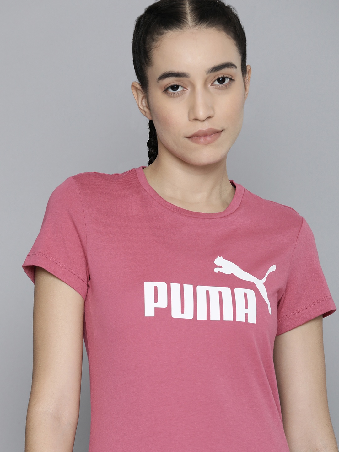 

Puma Women Pink Brand Logo Printed Pure Cotton T-shirt