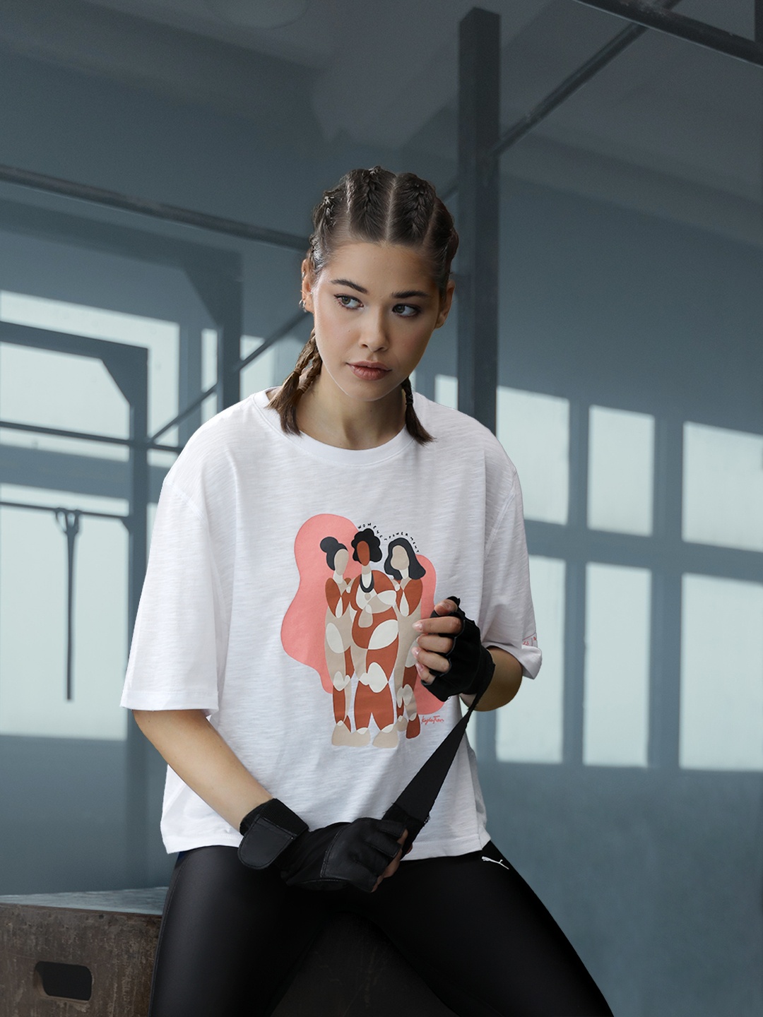 

Puma Women White Printed NEXTGEN ARTIST SERIES Boxy T-shirt